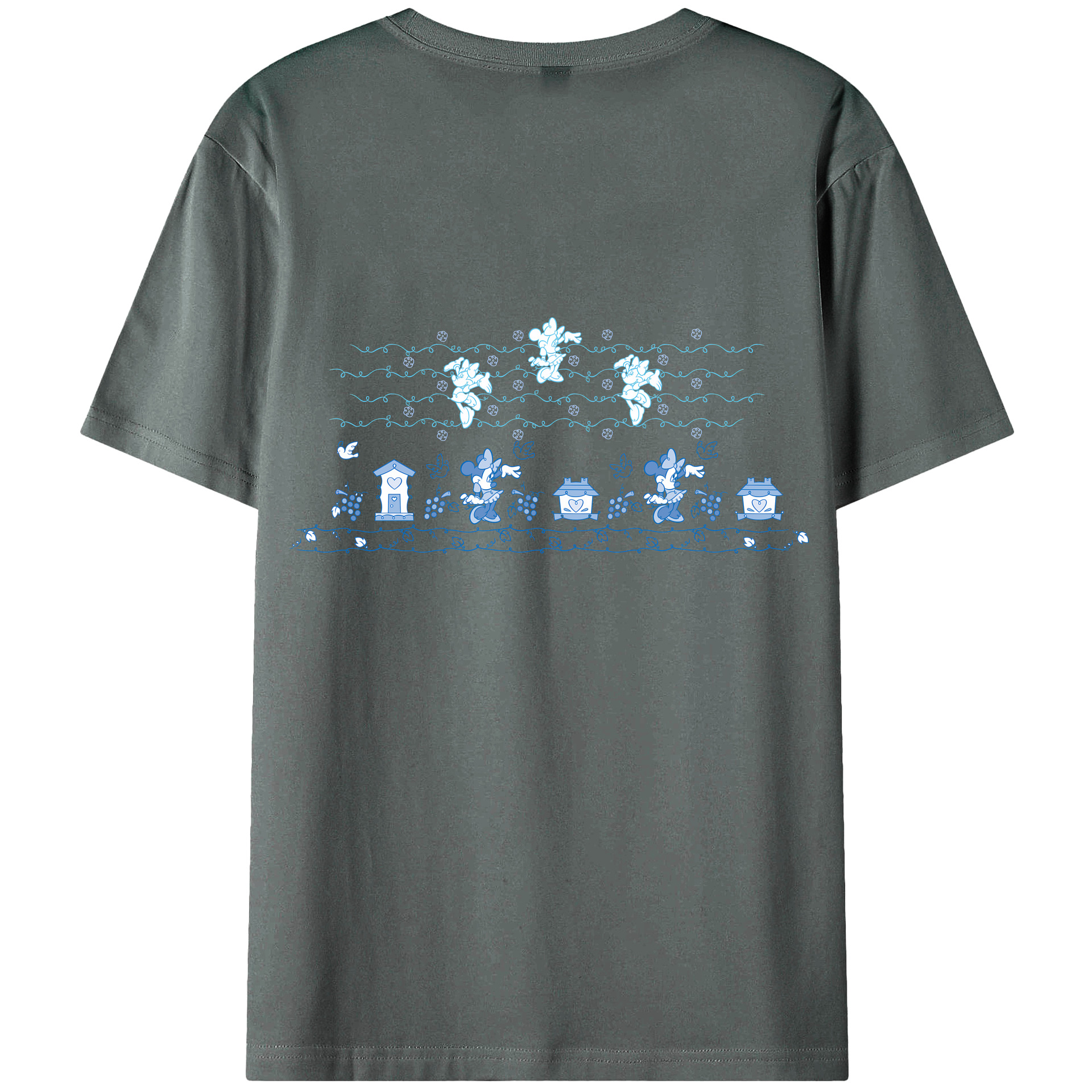 （画像用） ミッキーマウス Mickey Mouse 綿100％ メンズ半袖Tシャツ（バックプリント） 通気性